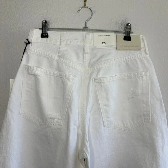 Citizens of Humanity Horseshoe Jean Jicama White Barrel Leg Size 25 Cotton - Picture 12 of 13